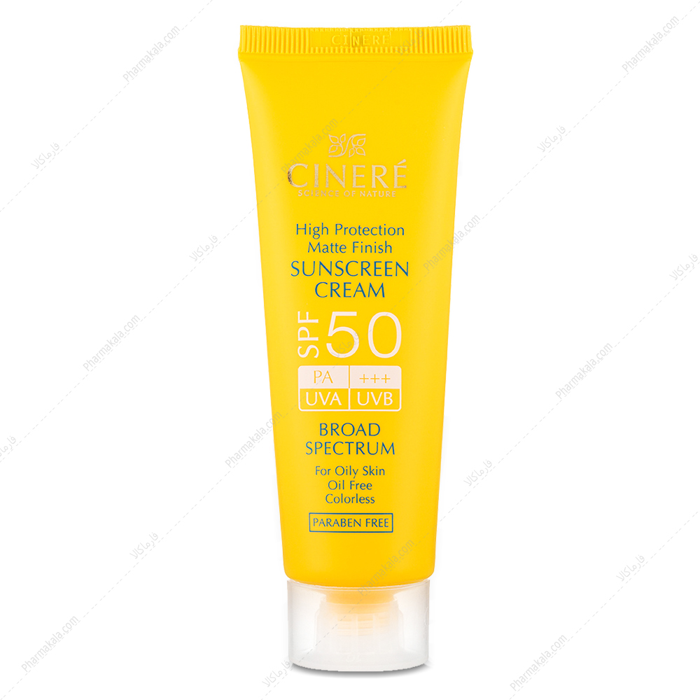 ضدآفتاب سینره 50 چرب کرم ضد آفتاب SPF50 پوست چرب فاقد چربی بی رنگ سینره