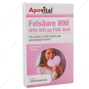 مصرف مکمل های بارداری از چه زمانی شروع میشود؟ قرص اسید فولیک Folsaure 800 آپوویتال 30 عددی