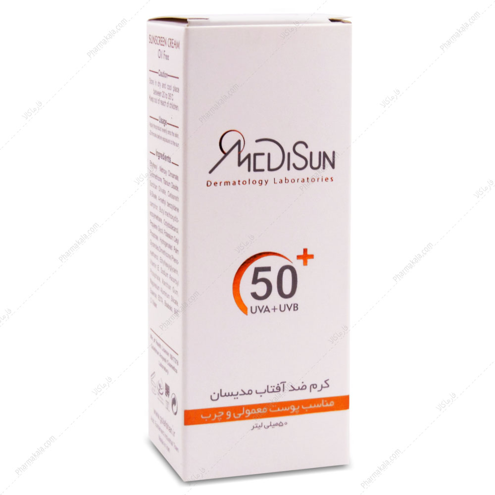 کرم ضد آفتاب SPF60 بی رنگ پوست چرب و معمولی مدیسان