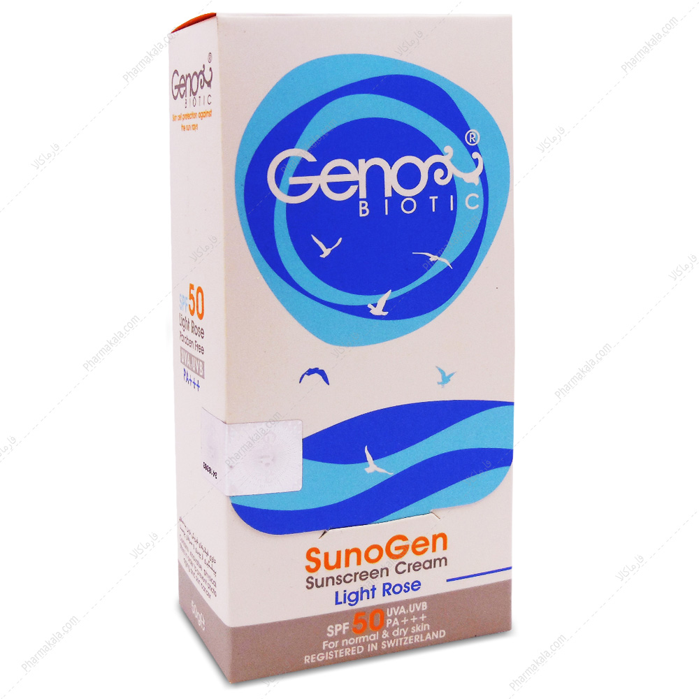 کرم ضد آفتاب سانوژن SPF50 پوست خشک و معمولی ژنوبایوتیک 50g