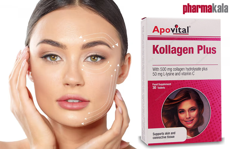 قرص کلاژن پلاس آپوویتال 30 عددی قرص کلاژن پلاس Kollagen plus آپوویتال