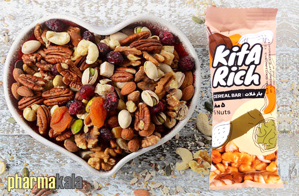 بار مخلوط غلات و پنج مغز کیتاریچ KitaRich CEREAL BAR