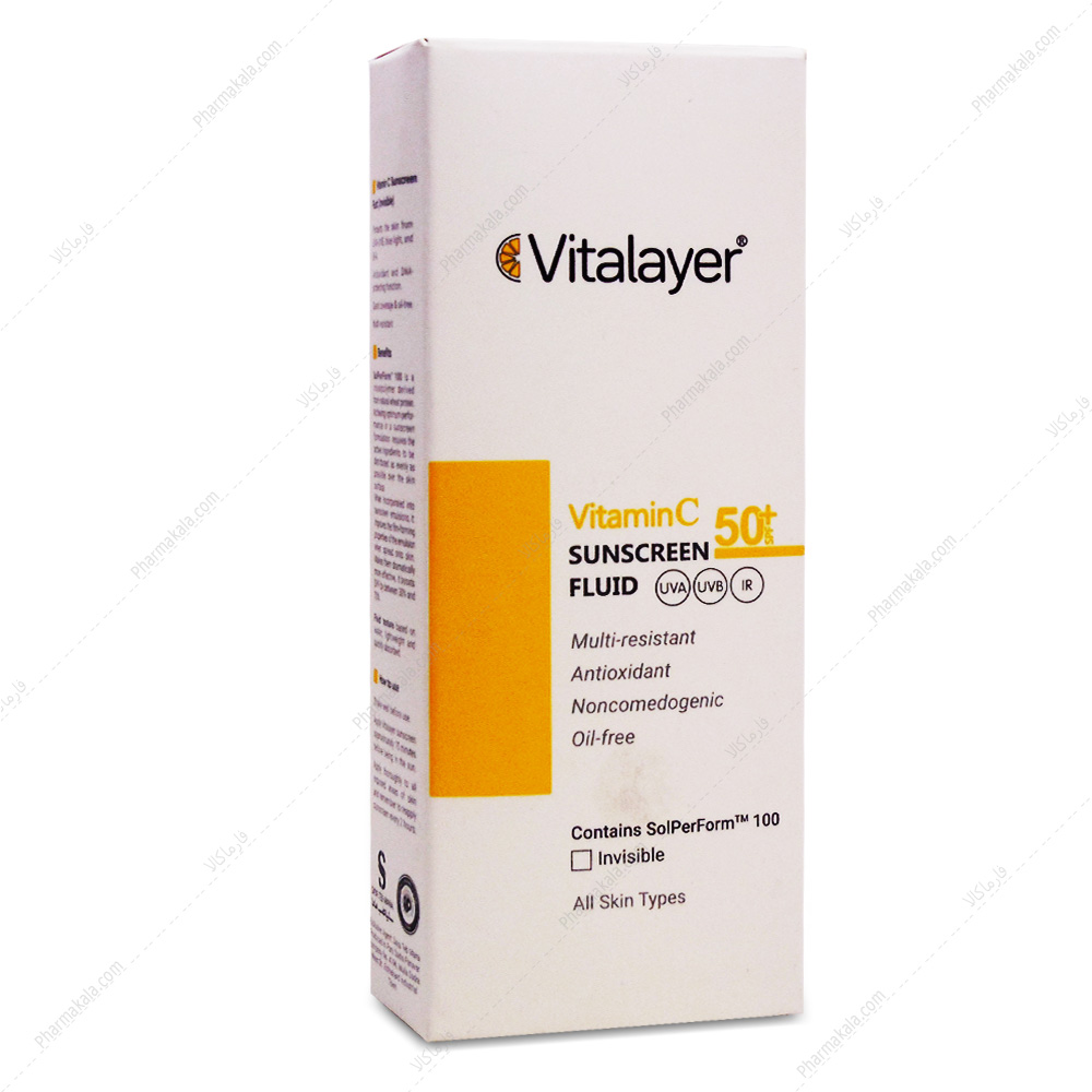 فلوئید ضد آفتاب SPF50 بی رنگ ویتامین سی ویتالیر