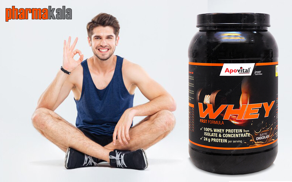 پودر وی پروتئین شکلاتی آپوویتال Whey Protein powder Apovital