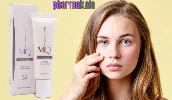 کرم شب لایه بردار 10% AHA ام کیو 30ml کرم شب لایه بردار AHA ام کیو