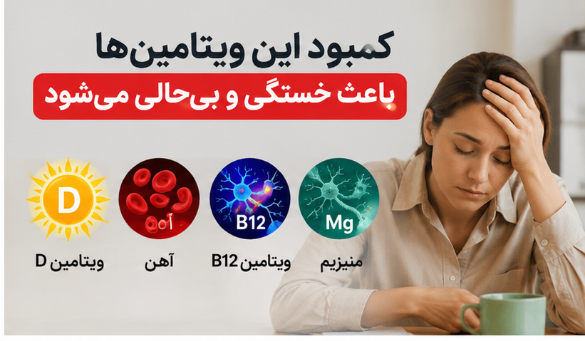همیشه خستهاید؟ شاید این ویتامینها در بدن شما کم باشند همیشه خستهاید؟ شاید این ویتامینها در بدن شما کم باشند
