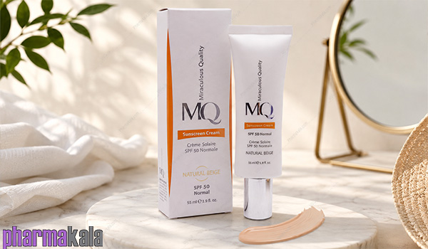 کرم ضد آفتاب SPF50 نرمال بژ طبیعی ام کیو 55ml کرم ضد آفتاب SPF50 نرمال بژ طبیعی ام کیو