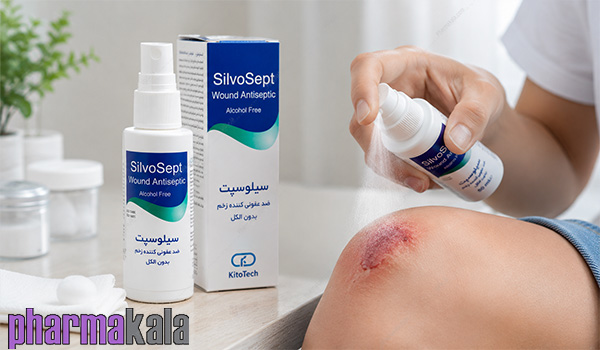 اسپری ضد عفونی کننده زخم سیلوسپت کیتوتک 100ml اسپری ضدعفونی کننده زخم سیلوسپت کیتوتک
