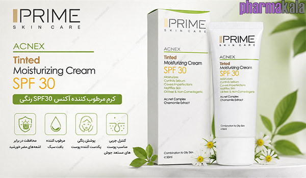 کرم مرطوب کننده آکنس SPF30 رنگی پرایم